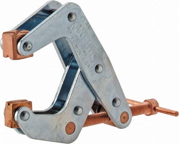 Kant Twist - 800 Lb, 2" Max Opening, 1-1/8" Open Throat Depth, 1-1/4" Closed Throat Depth, Cantilever Clamp - High Tensile Steel Jaw, T-Handle, 3-1/2" OAL, 3-1/4" Max Width - Makers Industrial Supply