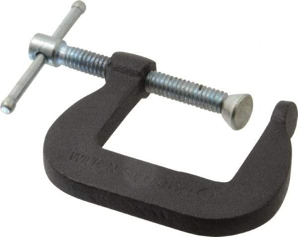 Wilton - Light-Duty 1-1/4" Max Opening, 1-1/4" Throat Depth, Forged Steel Standard C-Clamp - 800 Lb Capacity, 0" Min Opening, Standard Throat Depth, Steel Screw - Makers Industrial Supply