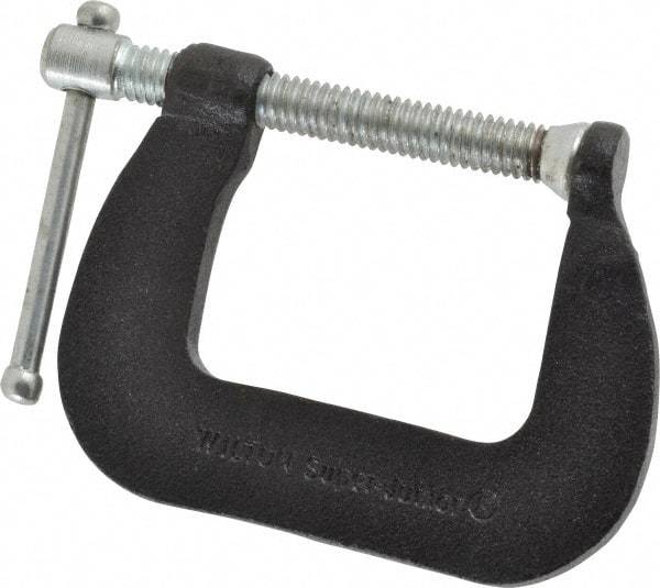 Wilton - Light-Duty 1-1/2" Max Opening, 1-1/2" Throat Depth, Forged Steel Standard C-Clamp - 850 Lb Capacity, 0" Min Opening, Standard Throat Depth, Steel Screw - Makers Industrial Supply