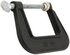 Wilton - Light-Duty 1-1/4" Max Opening, 1-1/4" Throat Depth, Ductile Iron Standard C-Clamp - 450 Lb Capacity, 0" Min Opening, Standard Throat Depth, Steel Screw - Makers Industrial Supply