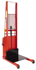 Wesco Industrial Products - 1,000 Lb Capacity, 60" Lift Height, Battery Powered Stacker - 5-3/4" Lowered Height, 15" Load Center, 24" Fork Length, 24" Overall Width - Makers Industrial Supply