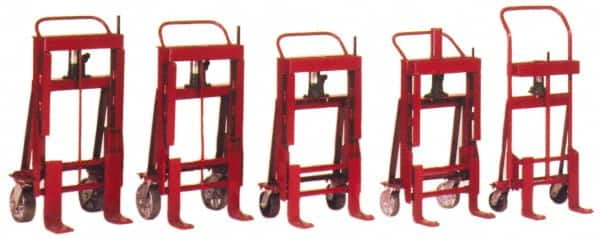 Wesco Industrial Products - 6,000 Lb Capacity, 12" Lift Twin Machinery Movers - 23" Overall Width, 6" Fork Length, 1-1/8" Lowered Height - Makers Industrial Supply