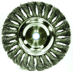 6" Diameter - 1/2-5/8" Arbor Hole - Knot Twist Steel Wire Straight Wheel - Makers Industrial Supply