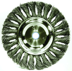 15" - Diameter Standard Twist Knot Wire Wheel; .016" Steel Fill; 1-1/4" Arbor Hole - Makers Industrial Supply