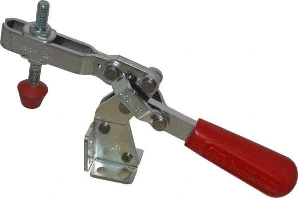 De-Sta-Co - 375 Lb Holding Capacity, Vertical Handle, Manual Hold Down Toggle Clamp - 60° Handle Movement, 185° Bar Opening, U-Bar, Flanged Base, Electro-Plated Zinc, Carbon Steel - Makers Industrial Supply