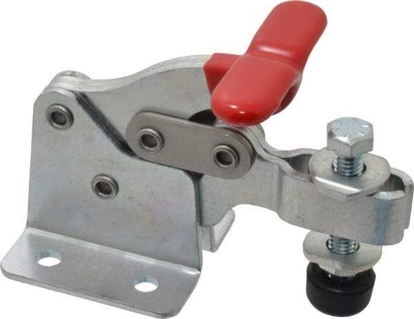 De-Sta-Co - 350 Lb Holding Capacity, Horizontal Handle, Manual Hold Down Toggle Clamp - 173° Handle Movement, 92° Bar Opening, U-Bar, Flanged Base, Electro-Plated Zinc, Carbon Steel - Makers Industrial Supply