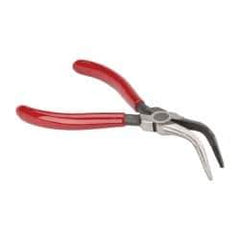 Proto - 6-5/16" OAL, 1-5/8" Jaw Length x 3/4" Jaw Width, Long Nose Bent Nose Pliers - Serrated Jaw, Chain Nose Head, Plastisol Handles - Makers Industrial Supply