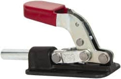 De-Sta-Co - 2,500 Lb Load Capacity, Flanged Base, Carbon Steel, Standard Straight Line Action Clamp - 6 Mounting Holes, 0.34" Mounting Hole Diam, 0.62" Plunger Diam, Straight Handle - Makers Industrial Supply