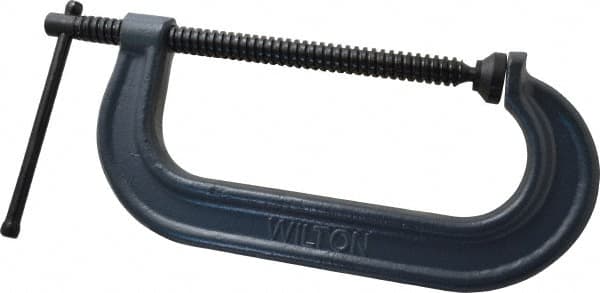 Wilton - Regular-Duty 8" Max Opening, 3-7/16" Throat Depth, Forged Steel Standard C-Clamp - 5,200 Lb Capacity, 0" Min Opening, Standard Throat Depth - Makers Industrial Supply