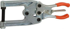 Lapeer - 544.31 Kg Load Capacity, 2-1/4" Throat Depth, 8-3/8" OAL, Carbon Steel, C Style Plier Clamp - 1-3/4" Max Jaw Capacity, 3/8-24 Spindle, 1.22" Open Throat Height, Orange Handle, Spindle End - Makers Industrial Supply