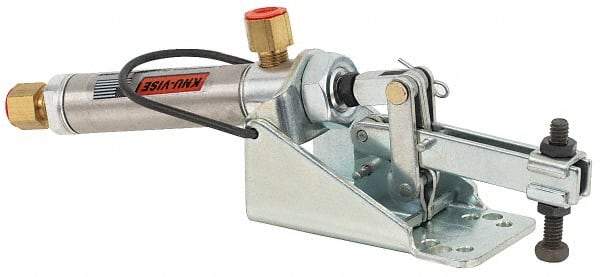 Lapeer - 200 Lb Inner Hold Capacity, Horiz Mount, Air Power Hold-Down Toggle Clamp - 1/8 NPTF Port, 110° Bar Opening, 1-1/4" Height Under Bar - Makers Industrial Supply