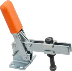 Lapeer - 100 Lb Holding Capacity, Vertical Handle, Manual Hold Down Toggle Clamp - 63° Handle Movement, 95° Bar Opening, U-Bar, Flanged Base, Carbon Steel - Makers Industrial Supply