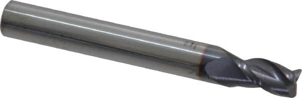 Niagara Cutter - 7/32", 3 Flute, Single End, Solid Carbide, 0.0150 - 0.0200" Corner Radius End Mill - 2" OAL, 35° Helix, Right Hand Flute, 3/8" LOC, Right Hand Cut - Makers Industrial Supply