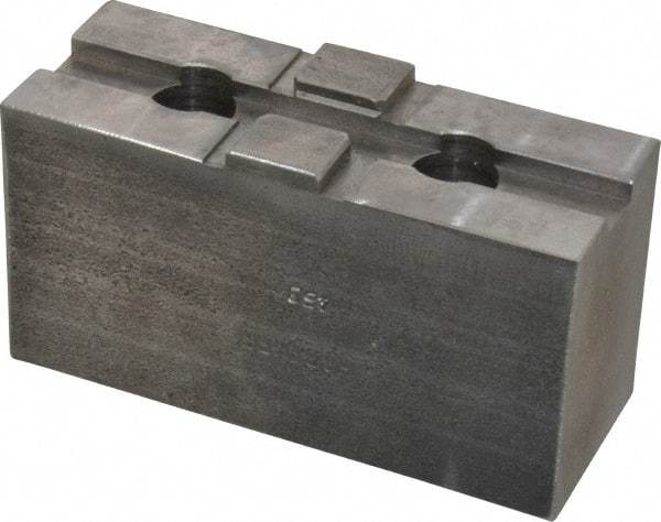 H & R Manufacturing - 10" Chuck Capacity, Tongue & Groove Attachment, Square Soft Lathe Chuck Jaw - Steel, 2.12" Btw Mount Hole Ctrs, 4-1/2" Long x 1-3/4" Wide x 2-3/8" High, 1/2" Groove - Makers Industrial Supply