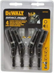 DeWALT - 4 Piece, Magnetic Nutsetter - 1/4 to 7/16" Hex, 1/4" Hex Drive - Makers Industrial Supply