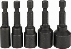 DeWALT - 5 Piece, Magnetic Nutsetter - 1/4 to 1/2" Hex, 1/4" Hex Drive - Makers Industrial Supply