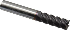 Niagara Cutter - 3/8", 5 Flute, Solid Carbide, 0.015" Corner Radius End Mill - 2-1/2" OAL, 45° Helix, 1" LOC, Right Hand Cut - Makers Industrial Supply