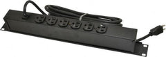 Wiremold - 6 Outlets, 120 Volts, 15 Amps, 15' Cord, Power Outlet Strip - 1 Circuits, Rack Mount, 5-15P NEMA Configuration, 19" Strip, cULus, UL Listed File 1449 - Makers Industrial Supply