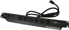 Wiremold - 6 Outlets, 120 Volts, 20 Amps, 6' Cord, Power Outlet Strip - Rack Mount, 6 Front NEMA Configuration, 19" Strip, cULus Recognized - Makers Industrial Supply