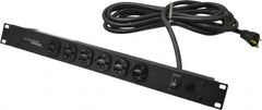 Wiremold - 6 Outlets, 120 Volts, 20 Amps, 15' Cord, Power Outlet Strip - Rack Mount, 6 Front NEMA Configuration, 19" Strip, cULus Recognized - Makers Industrial Supply