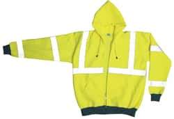 OccuNomix - Size M General Purpose & High Visibility Sweatshirt - Yellow, Polyester, Zipper Closure, 37 to 39" Chest - Makers Industrial Supply