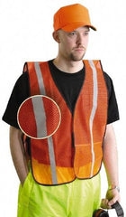 OccuNomix - Size XL High Visibility Orange Mesh General Purpose Vest - 44 to 46" Chest, Hook & Loop Closure, 1 Pocket, Polyester - Makers Industrial Supply