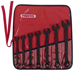 Proto - 7 Piece, 3/8" to 3/4", 12 Point Combination Wrench Set - Inch Measurement Standard, Black Oxide Finish, Comes in Nylon Roll - Makers Industrial Supply