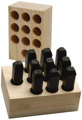 Made in USA - 10 Piece, 1/8" Character Steel Stamp Set - Double Digit Figures, Double Digits - Makers Industrial Supply