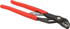 Knipex - 10" OAL, 1-1/4" Max Capacity, 1" Jaw Length, 19 Position Adjustable Tongue & Groove Pliers - Self-Gripping V-Jaws, Standard Head, Plastic Coated Handles - Makers Industrial Supply