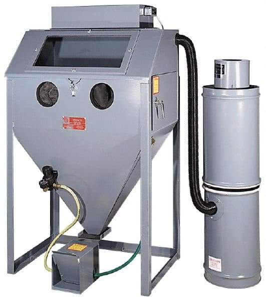 Trinco - 53" Wide x 65" High x 50" Deep Floor Sandblaster - Working Dimensions 48" Wide x 24" High x 24" Deep - Makers Industrial Supply