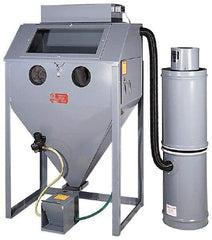 Trinco - 38" Wide x 64" High x 25" Deep Floor Sandblaster - Working Dimensions 36" Wide x 23" High x 24" Deep - Makers Industrial Supply