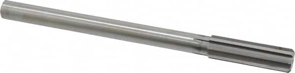 Made in USA - 0.753" High Speed Steel 8 Flute Chucking Reamer - Straight Flute, 5/8" Straight Shank, 2-1/2" Flute Length, 9-1/2" OAL - Makers Industrial Supply