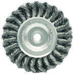 4" Diameter - 3/8-1/2" Arbor Hole - Knot Twist Stainless Straight Wheel - Makers Industrial Supply