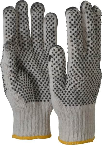 MCR Safety - Size S (7) PVC Coated Cotton Blend General Protection Work Gloves - For General Purpose, Palm & Fingers Coated, Knit Wrist Cuff, Full Fingered, White/Yellow/Black, Paired - Makers Industrial Supply