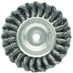 4" Diameter - 3/8-1/2" Arbor Hole - Knot Twist Stainless Straight Wheel - Makers Industrial Supply