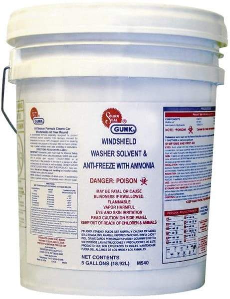 Gunk - Windshield Washer Fluid - 5 Gal Pail - Makers Industrial Supply