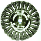 6" Diameter - 1/2-5/8" Arbor Hole - Knot Twist Stainless Straight Wheel - Makers Industrial Supply