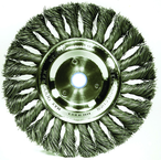 6" Diameter - 1/2-5/8" Arbor Hole - Knot Twist Stainless Straight Wheel - Makers Industrial Supply