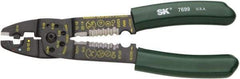 SK - 8-1/2" OAL, 10 AWG Capacity, Crimper/Cutter - 1" Jaw Length x 1/8" Jaw Width, Plastisol Handle - Makers Industrial Supply