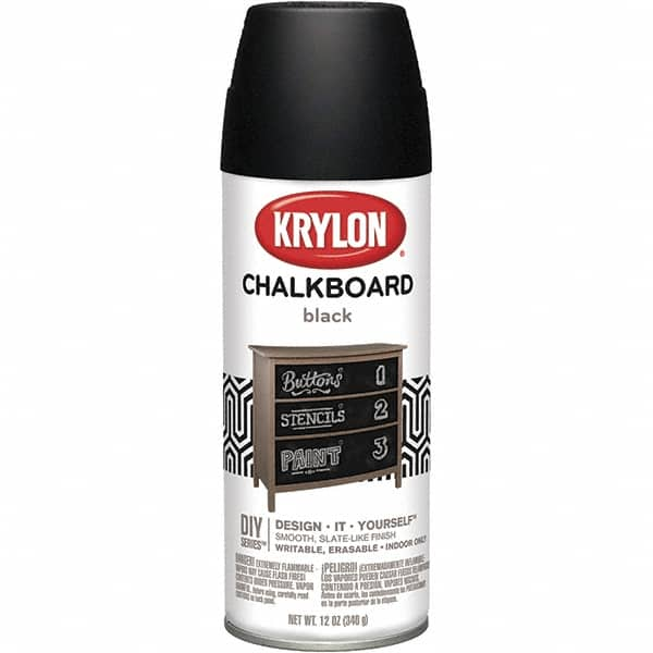 Krylon - Chalkboard Black, Flat, Chalkboard Paint Spray Paint - 12 oz Container - Makers Industrial Supply