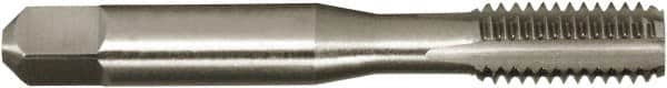 Made in USA - 1/2-13 UNC 3B 4 Flute TiN Finish High Speed Steel Straight Flute Standard Hand Tap - Bottoming, Right Hand Thread, 3-3/8" OAL, 1-21/32" Thread Length, H3 Limit, Oversize - Makers Industrial Supply