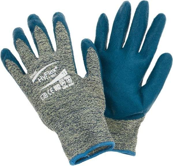 Ansell - Size 2XL, ANSI Cut Lvl 4, Abrasion Lvl 3, Cut Resistant Gloves - Palm & Fingers Coated, Blue - Makers Industrial Supply