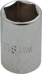 Proto - 1/2" Drive, Standard Hand Socket - 6 Points, 1-1/2" OAL, Chrome Finish - Makers Industrial Supply