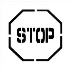 NMC - Stop Stencil - 0.06 Inch Thick, Polyethylene, English - Makers Industrial Supply