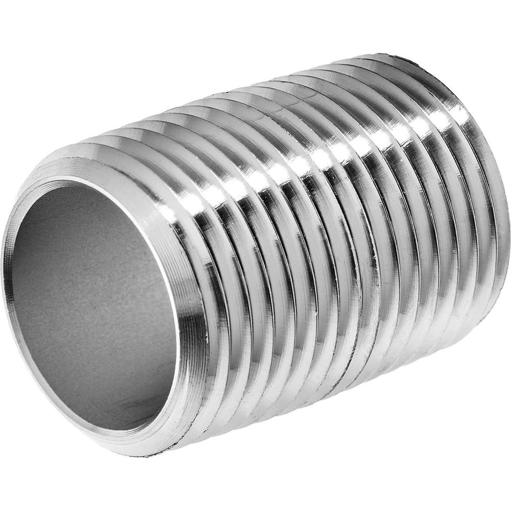 Stainless Steel Pipe Nipples & Pipe; Thread Style: Fully Threaded; Construction: Welded; Schedule: 80; Thread Standard: BSPT; Lead Free: Yes; Standards: ASTM A312; Overall Length: 2.00