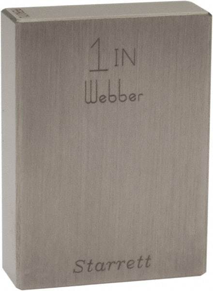 Starrett - 1" Rectangular Steel Gage Block - Accuracy Grade 0 - Makers Industrial Supply