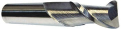 Accupro - 5/16", 2 Flute, Single End, Solid Carbide, 0.03" Corner Radius End Mill - 2-1/2" OAL, 40° Helix, Right Hand Flute, 3/4" LOC, Right Hand Cut - Makers Industrial Supply