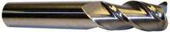 Accupro - 3/4", 3 Flute, Single End, Solid Carbide, 0.09" Corner Radius End Mill - 4" OAL, 40° Helix, Right Hand Flute, 1-1/2" LOC, Right Hand Cut - Makers Industrial Supply