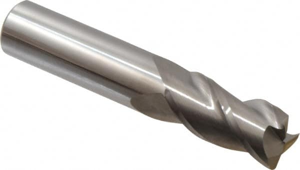 Accupro - 3/4", 3 Flute, Single End, Solid Carbide, 0.06" Corner Radius End Mill - 4" OAL, 40° Helix, Right Hand Flute, 1-1/2" LOC, Right Hand Cut - Makers Industrial Supply