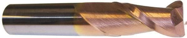 Accupro - 5/16", 2 Flute, Single End, Solid Carbide, 0.09" Corner Radius End Mill - 2-1/2" OAL, 40° Helix, Right Hand Flute, 3/4" LOC, Right Hand Cut - Makers Industrial Supply